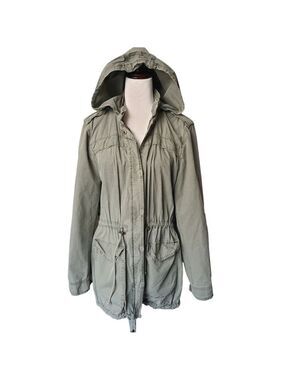 Bagatelle Green Utility Jacket Women L Broken-in Grunge Military Barn Field Coat